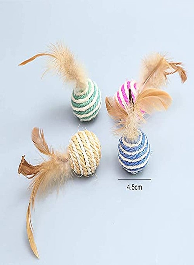 Pet Guard Sisal Ball Cat Toys Interactive Kitten Training Balls Bite Resistant Cat Toys Interactive Cat Toy Ball Scratch Ball Cat Lattu Toy (2 pcs) - Image 3